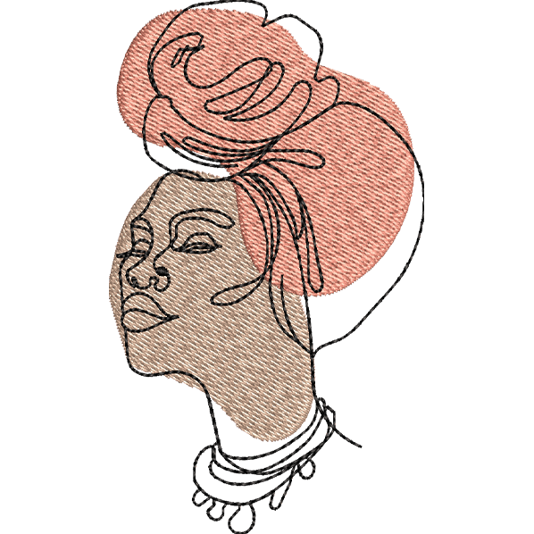 lady embroidery design