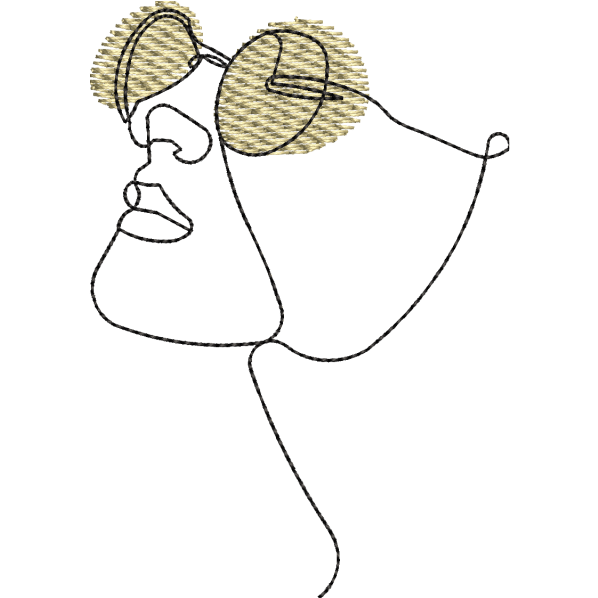 Girl Stylish Glasses Outline