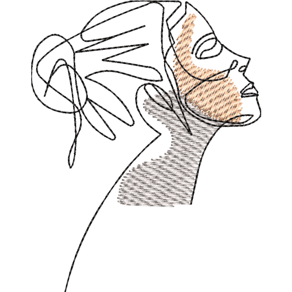 Brown Face Girl Outline