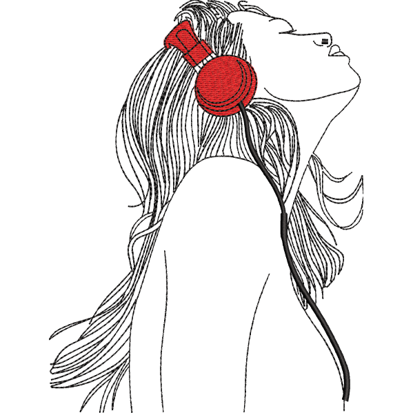 Girl with Headphones Design