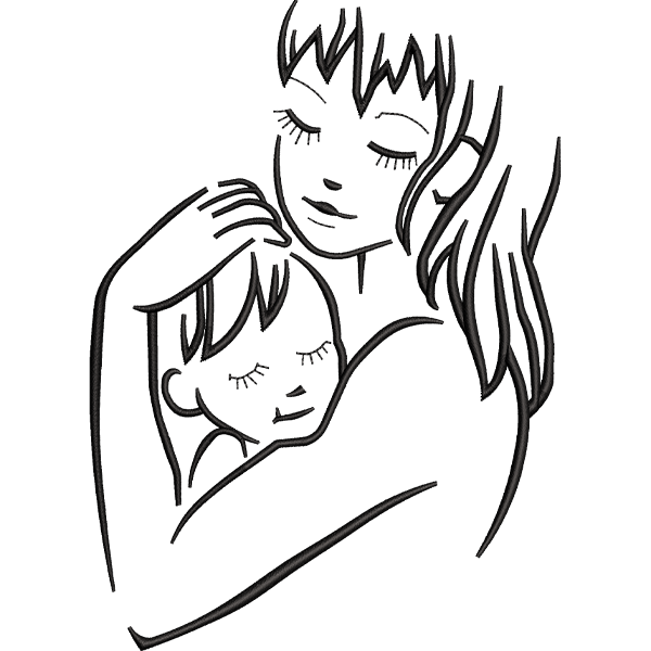 Girl Hug Baby Design