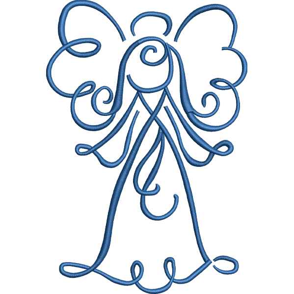 Outlined Angel Girl Design
