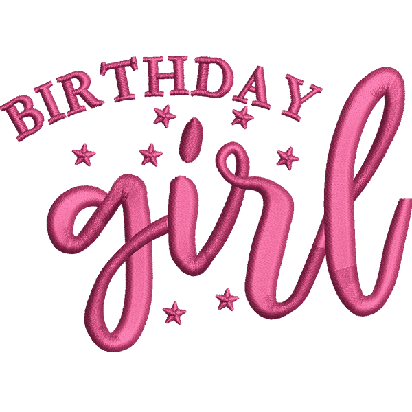 Pink Birthday Text Design
