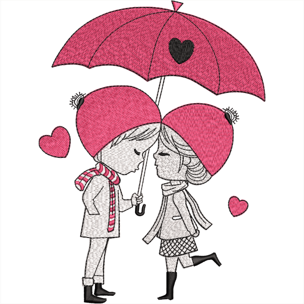 Girl and Boy Embroidery Design