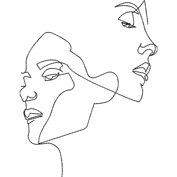 Couple Faces Outline