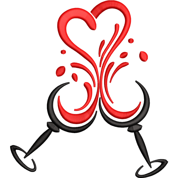 glass heart embroidery design