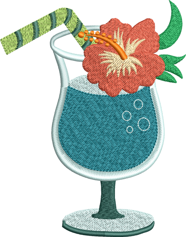 Juice Glass Embroidery Design