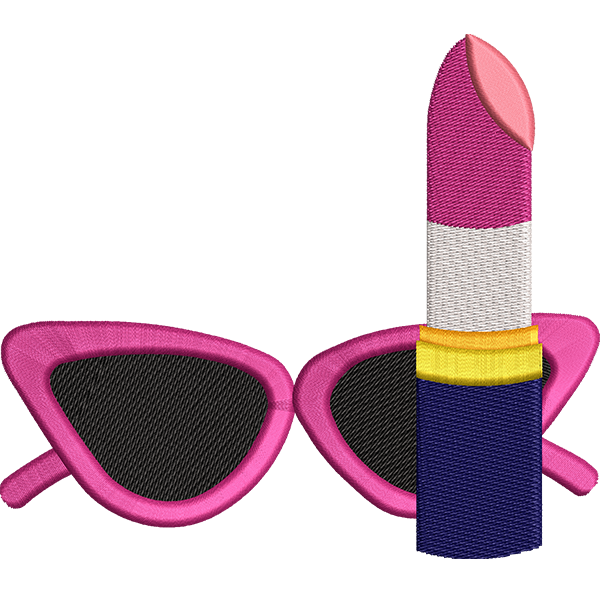 Glasses With Lipstick Design
