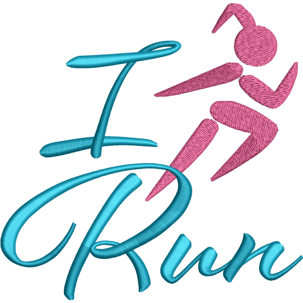 I Will Run Embroidery Design