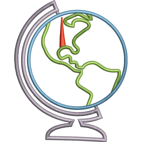 Globe Embroidery Design