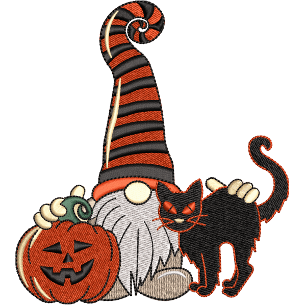 Gnome Halloween Embroidery Design