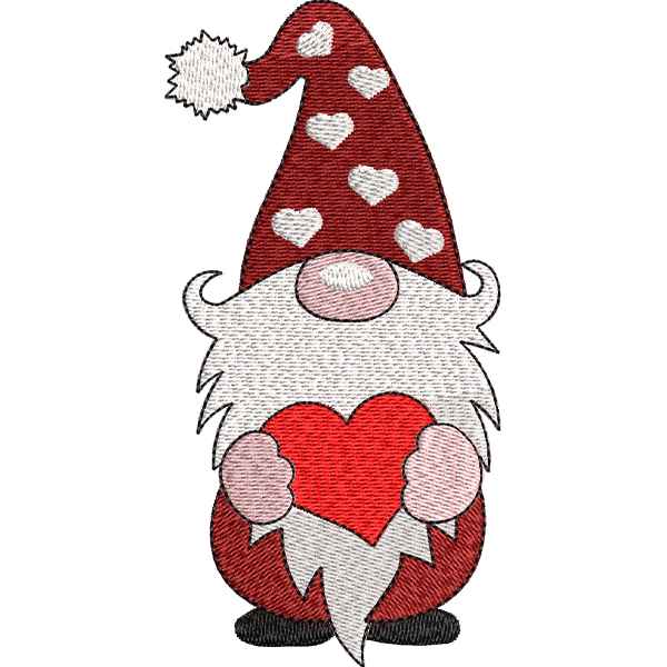 Gnome Red Heart Design