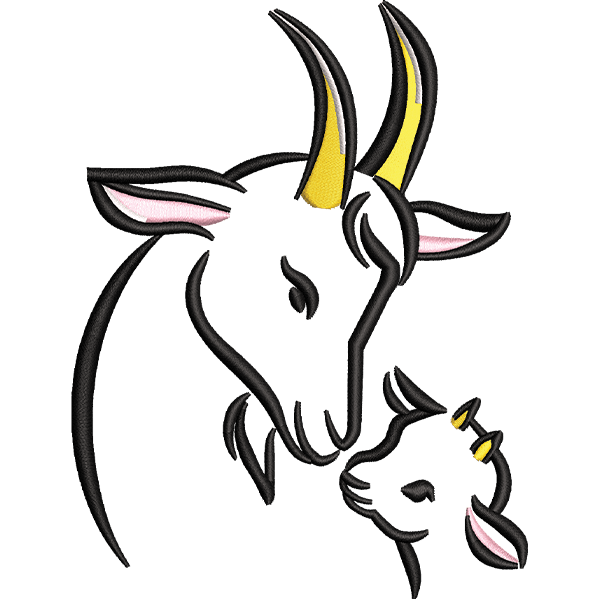 Goat With Baby Print
