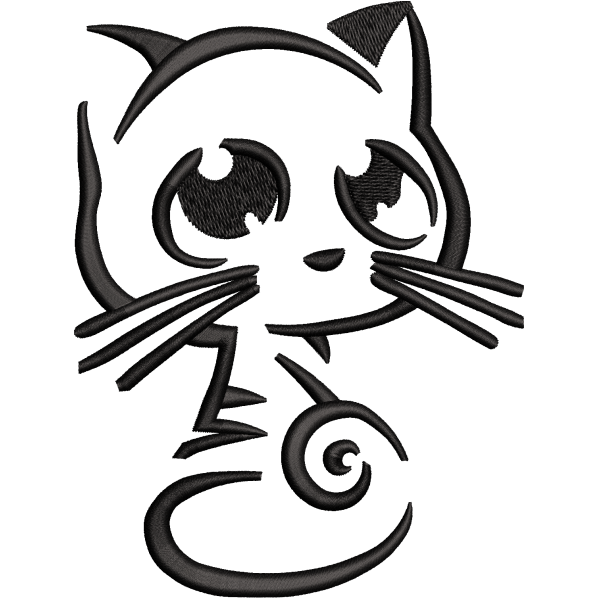 Cute Black Baby Cat Design