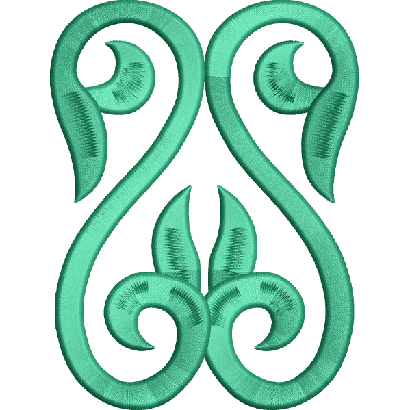 Green Motif Embroidery Design