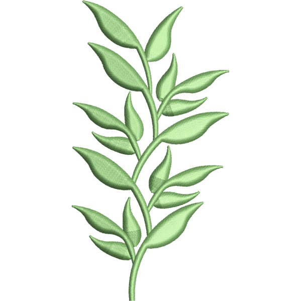 Green Leaf Embroidery Design