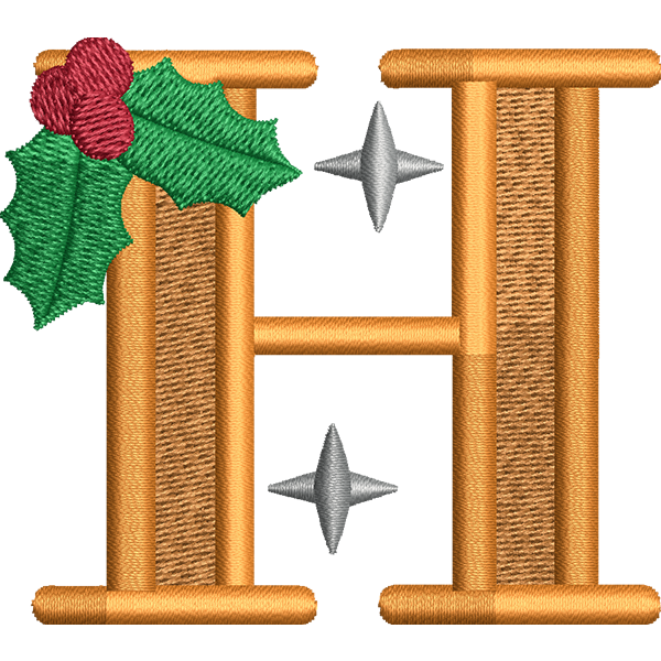 H Letter Embroidery Design