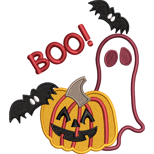 boo Embroidery Design