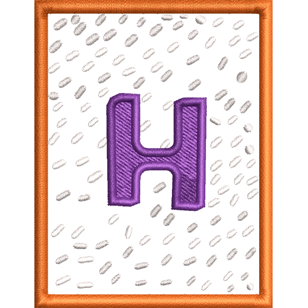 H Letter Embroidery Design