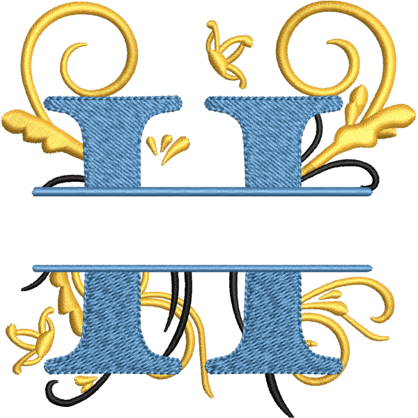 Floral Alphabet H Design