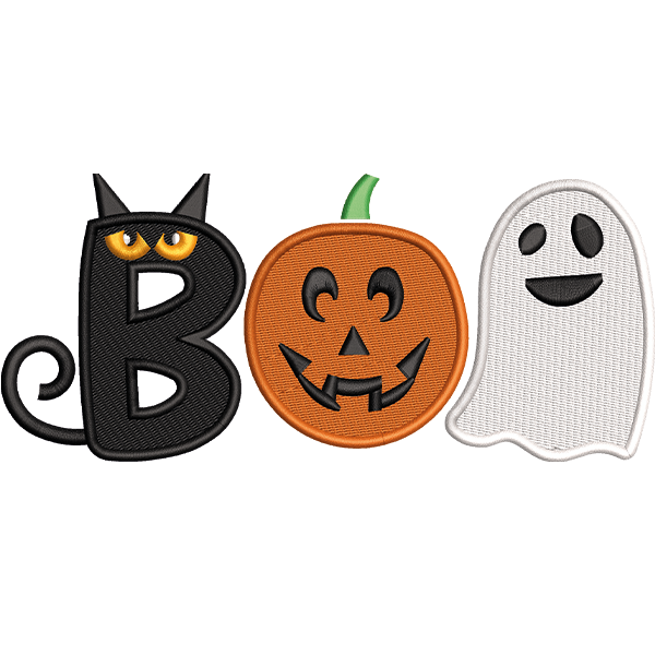 Boo Halloween Embroidery Design