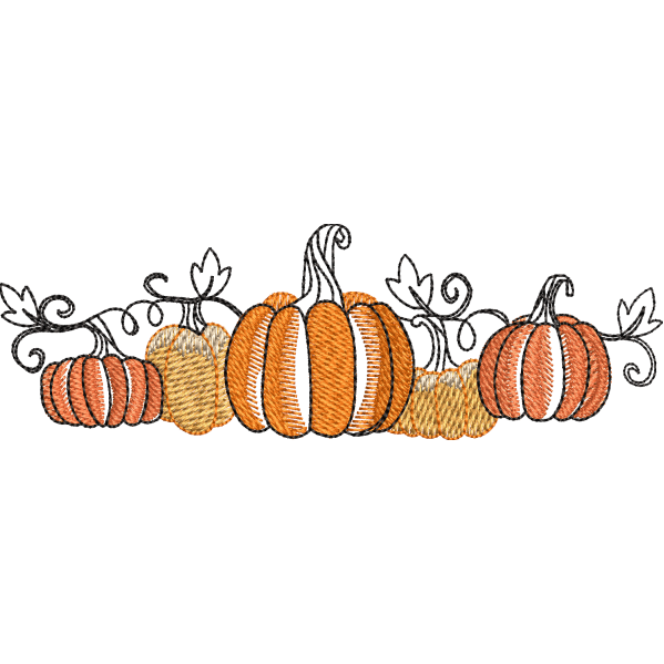 Pumpkins Embroidery Design