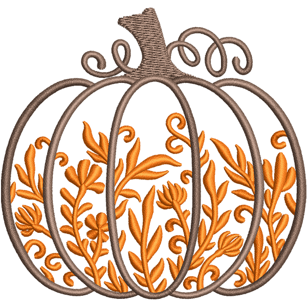 Flowery Pumpkin Design