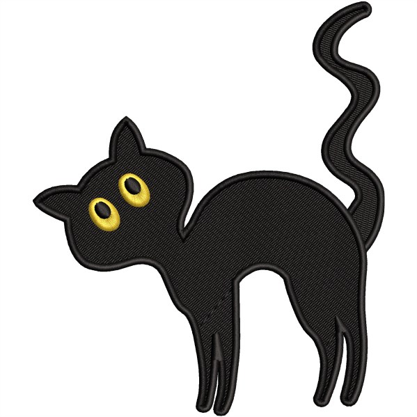 halloween cat embroidery design