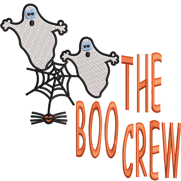 halloween boo crew embroidery design