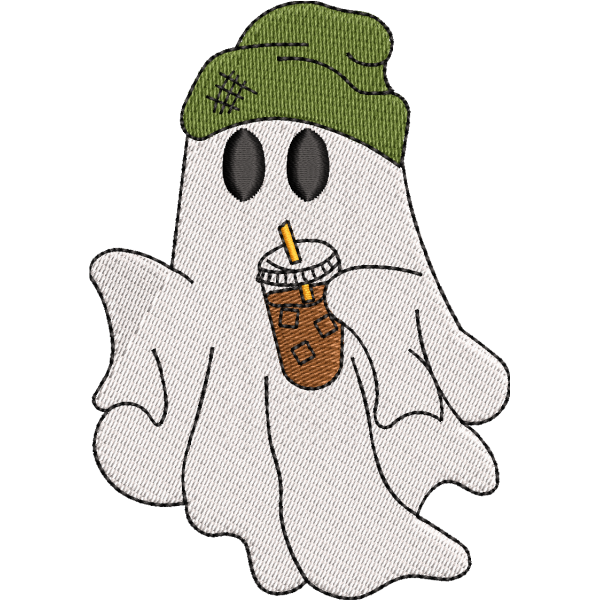 Cute Ghost with Coffee Design
