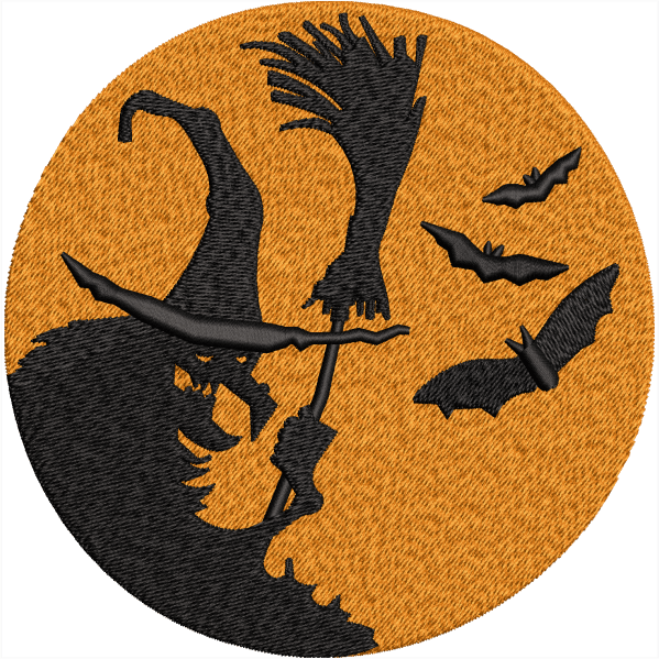 black halloween embroidery design
