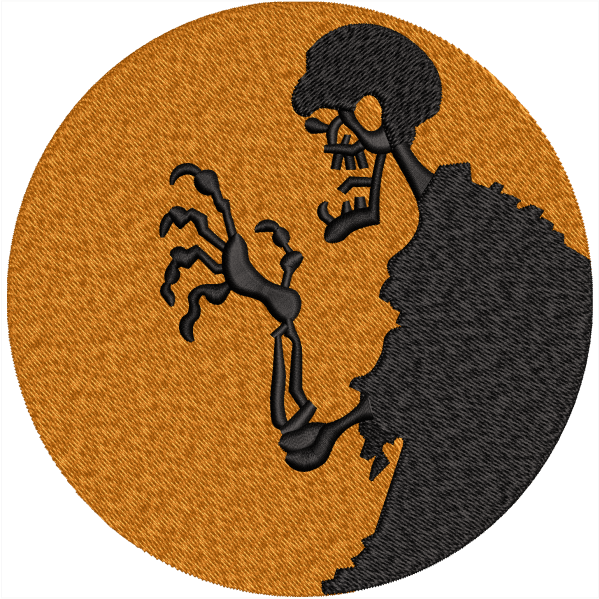 skull halloween embroidery design