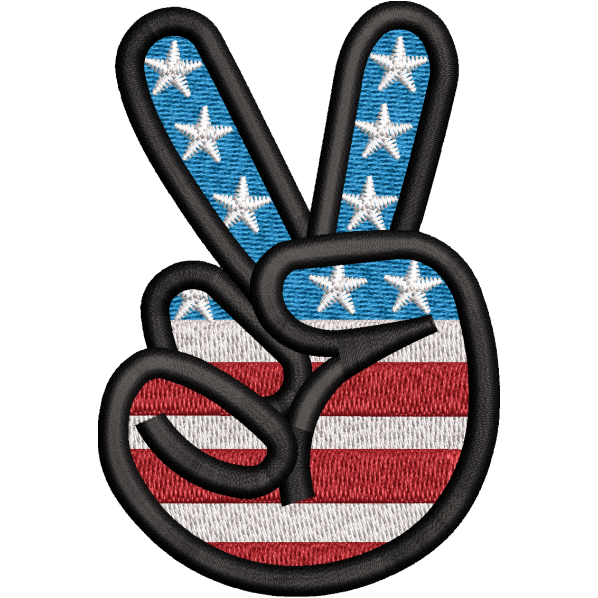 American Victory Hand Embroidery Design