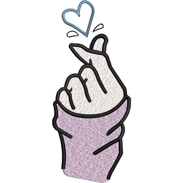 Hand Heart Embroidery Design