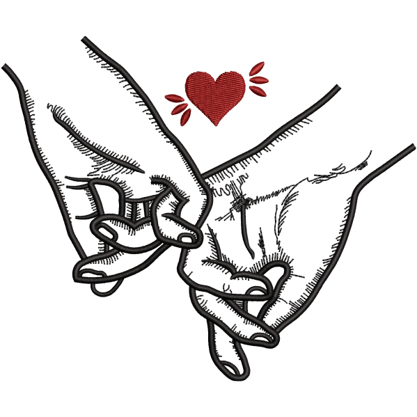 hands embroidery design