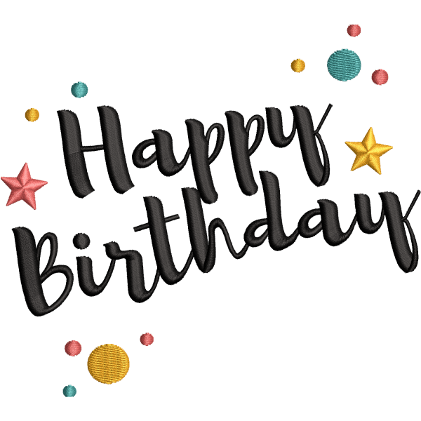 Happy Birthday Embroidery Design