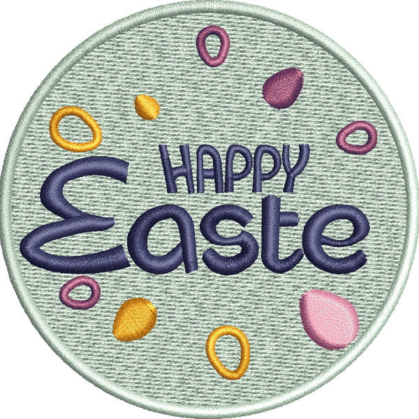 Easter Round Shape Embroidery Design