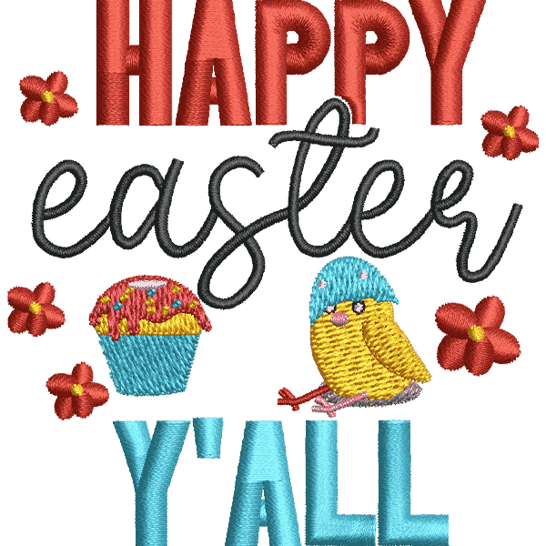 Easter Birdie Embroidery Design
