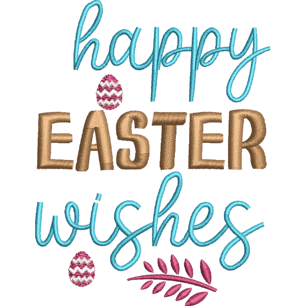 Happy Easter Wish Embroidery Design