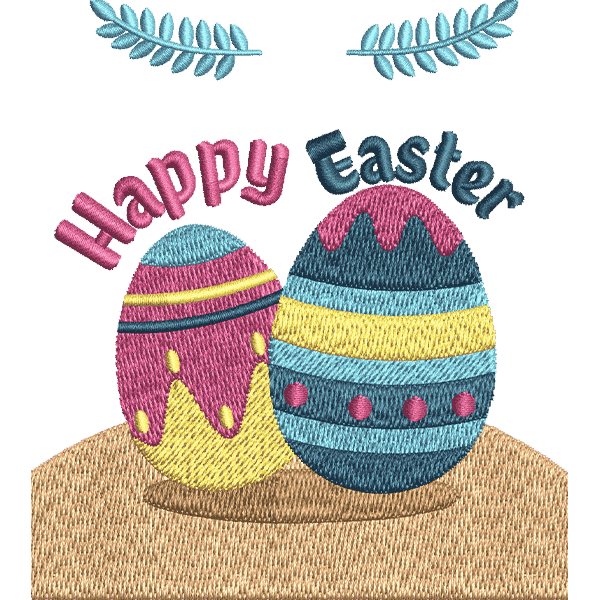 Easter Eggs Embroidery Design