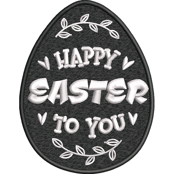 Happy Easter Black Egg Design