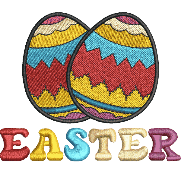 Happy Easter Multicolor Eggs Design