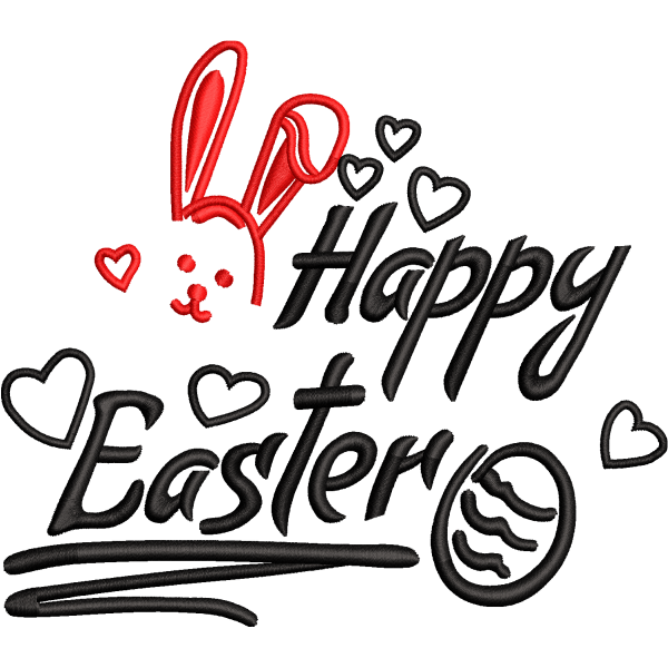 Happy Easter Embroidery Design