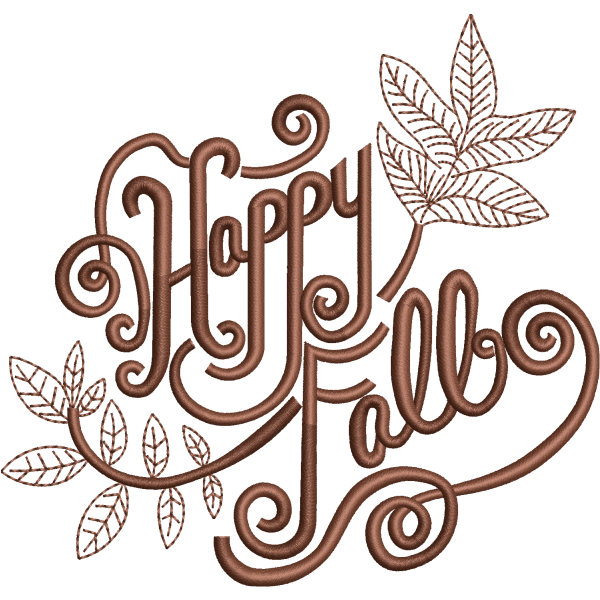 Happy Fall Embroidery Design
