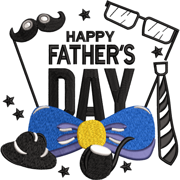 Happy Fathers Day Embroidery Design