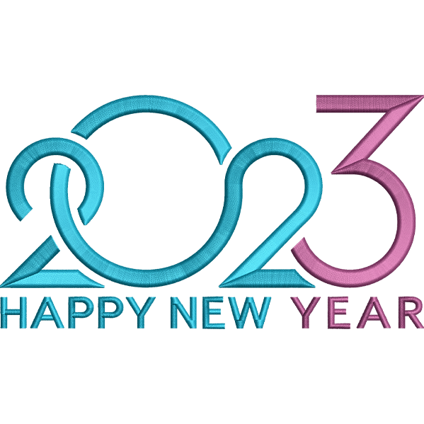 New Year 2023 Embroidery Design