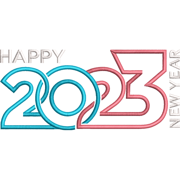 Happy 2023 Year Embroidery Design