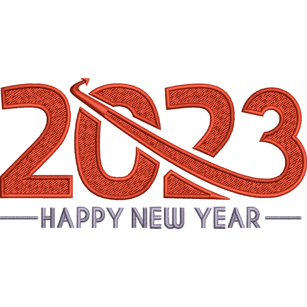 Red 2023 New Year Embroidery Design
