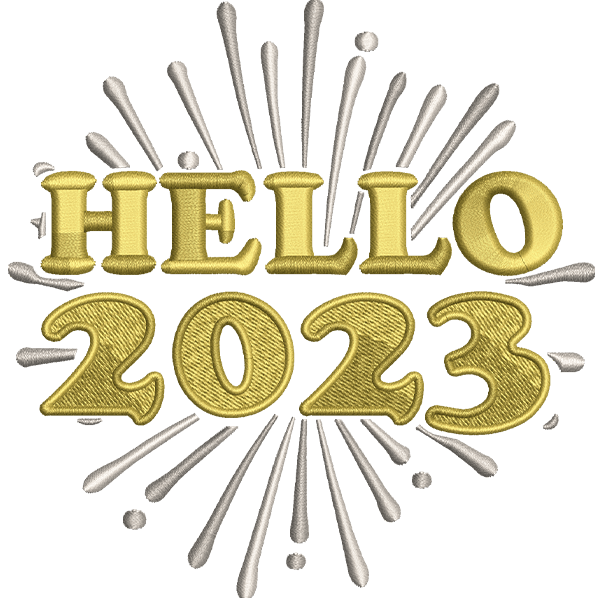 Hello 2023 Embroidery Design