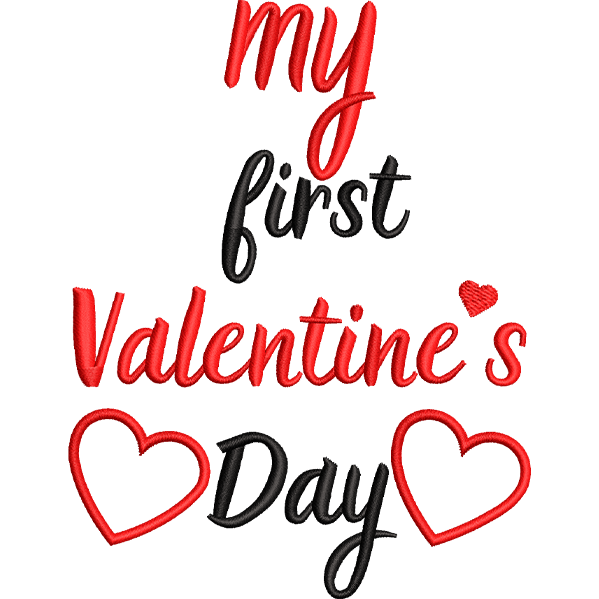 My First Valentine Embroidery Design